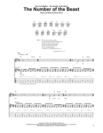 Powerslave by Iron Maiden Sheet Music for Guitar Tab at Sheet