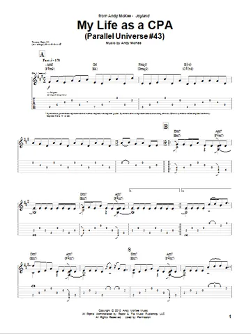 Drifting by Andy McKee Sheet Music for Guitar Tab at Sheet Music