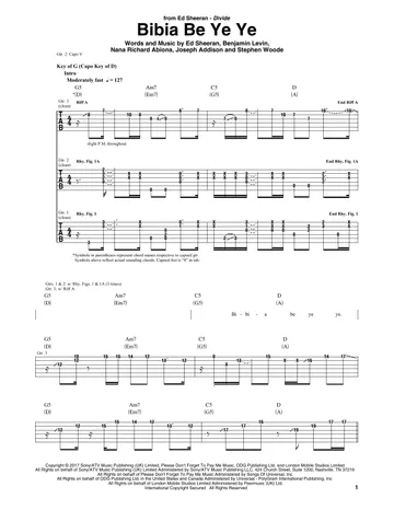 Dive by Ed Sheeran Sheet Music for Guitar Rhythm Tab at Sheet