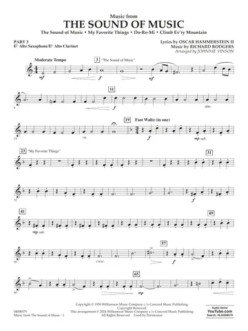 Music from The Sound Of Music by Rodgers & Hammerstein Sheet Music