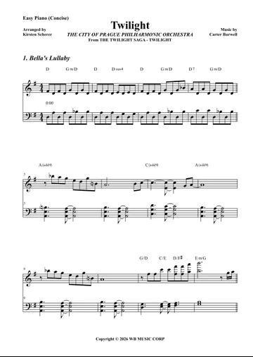 Twilight Easy Piano Solo Collection featuring Bella's Lullaby by